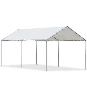 Buy 3 x 6m Heavy Duty Carport Garage Car Shelter Galvanized Steel Outdoor Open Canopy Tent Water UV Resistant Waterproof, White