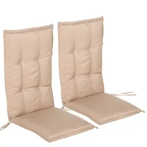 Buy Garden Chair Cushion Polyester High Back Outdoor Chair Replacement Cushion Beige