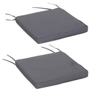 Buy Polyester Set of 2 Garden Chair Cushion Grey