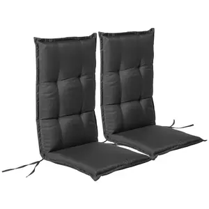 Buy Seat Pads Polyester High Back Outdoor Garden Chair Replacement Cushion Grey