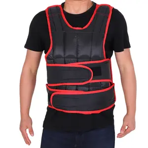 Buy 15kg Weight Vest Adjustable Exercise Workout w/ 36 Weights Padding Easy Use Cardio Running Fitness Black Red