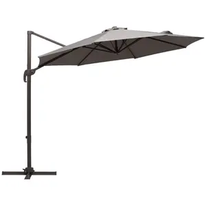 Buy 3m Cantilever Aluminium Frame Outdoor Garden Parasol Grey