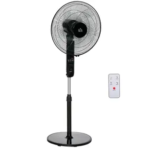 Buy 18" Pedestal Fan, Oscillating Standing Fan with Remote Control, Floor Fan with Adjustable Height, 3 Speed, 7.5-Hour Timer, Black