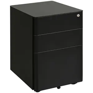 Buy Lockable Cabinet, Rolling Filing Cabinet with 3 Drawers, Steel Office Drawer Unit for A4, Letter, Legal Sized Files