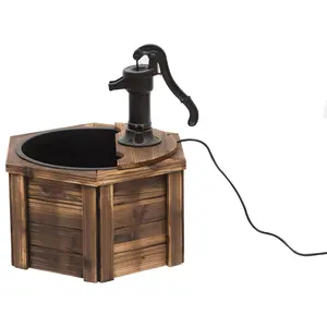 Buy Outsunny Wooden Electric Water Fountain Garden Ornament Oasis 220V
