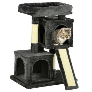 Buy Cat Tree for Indoor Cats 83cm Cat Scratching Post Scratch Board Kitten Tower Climbing Frame Black