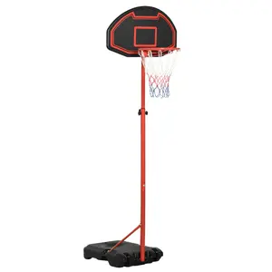 Buy Outdoor Free Standing Basketball Stand Kids Fun Ball Games Net Hoop Garden Sports Backboard Portable Height Adjustable (1.55m-2.1m) w/ Wheels, Black