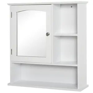 Buy Bathroom Cabinet, Wall Mount Storage Organizer with Mirror, Adjustable Shelf for Bathroom, Kitchen, Bedroom, White