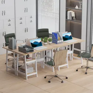Buy Compact Computer Desk with Storage Shelves Study Table with Bookshelf PC Table Workstation for Home Office Study White and Natural