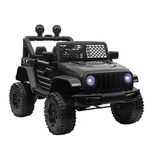 Buy Kids Electric Ride On Car 12V Off Road Toy with Parental Remote Control 2 Motors Horn Lights Suspension Wheels for 3-6 Years Old Black