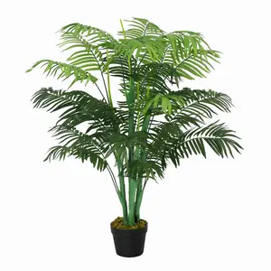 Buy 125cm/4FT Artificial Palm Plant Decorative Tree with Nursery Pot, Fake Plastic Indoor Outdoor Home Office D&Atilde;&copy;cor, Green