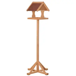Buy Wooden Bird Table Wild Bird Feeding Station Freestanding Feeder for Garden Outdoor 55 x 55 x 144cm
