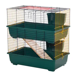Buy Indoor Rabbit Guinea Pig Cage Small Animal Cage Two Storey 80 x 44 x 82 cm