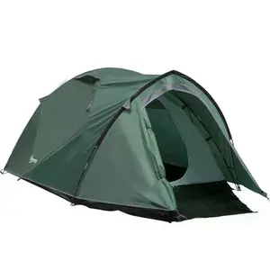 Buy Dome Tent for 3-4 Person Family Tent with Large Windows Waterproof Green