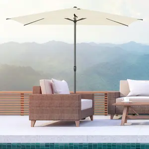 Buy Outsunny 3 x 2M Sun Parasols Umbrellas Garden Patio Tilt Sun Shade Outdoor Canopy Crank Aluminium, Beige