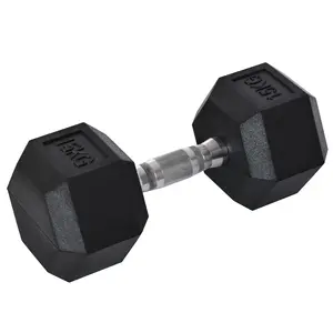 Buy 15KG Single Rubber Hex Dumbbell Portable Hand Weights Dumbbell Home Gym