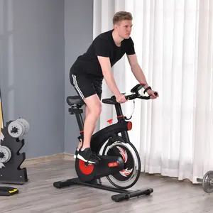 Buy HOMCOM Upright Exercise Bike Indoor Bike Trainer Cycling Machine Stationary Workout Bicycle with Adjustable Resistance Seat Handlebar LCD Display