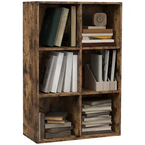 Buy Six-Cube Bookcase - Rustic Brown Wood Effect