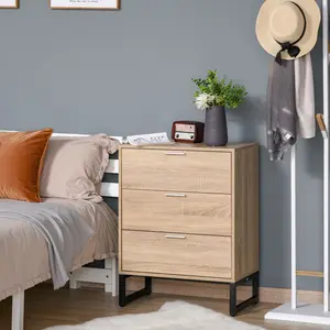 Buy HOMCOM Chest of Drawers, 3 Drawer Unit, Storage Cabinet Organizer with Steel Frame for Bedroom, Living Room