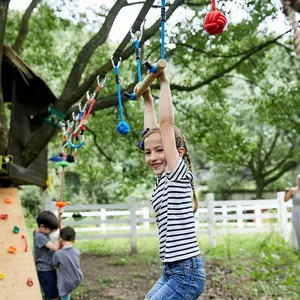 Buy Ninja Warrior Obstacle Course for Kids 46FT Slackline Kit with Carry Bag Tree Protectors Training Equipment for Backyard