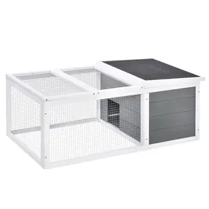Buy Rabbit Hutch Guinea Pig Hutch Wooden Small Animal Cage Rabbit Run Duck House with Openable Roof for Indoor Outdoor 115 x 66 x 47.5 cm