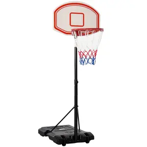 Buy Portable Basketball Stand 175-215cm Adjustable Height Sturdy Rim Hoop w/ Large Wheels Stable Base Net Free Standing