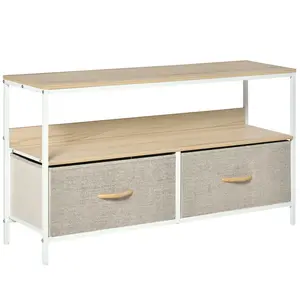 Buy TV Stand Cabinet with 2 Foldable Drawers - Maple Colour