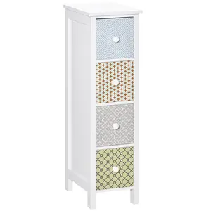 Buy Chest of Drawers, 4 Drawer Dresser, Storage Organizer Toilet Tissue Cabinet for Bedroom, Bathroom