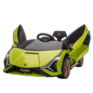 Buy Lamborghini Sian Licensed 12V Kids Electric Ride On Car 2 Motors Toy Car with Remote Control Music Lights MP3 for 3-5 Years Green