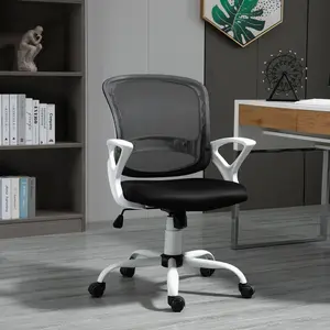 Buy Mesh Office Chair Swivel Desk Task Computer Chair with  Lumbar Back Support, Adjustable Height, Arm for Home, Black