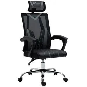 Buy Vinsetto Office Chair Ergonomic Desk Chair with Rotate Headrest, Lumbar Support & Adjustable Height, 360В&deg; Swivel Computer Chair