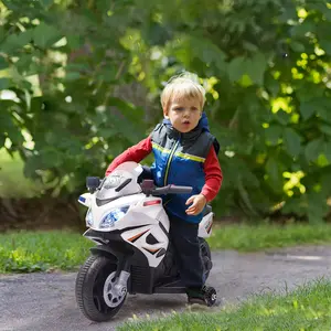 Buy Kids 6V Electric Ride On Motorcycle Police Car Vehicle w/ Lights Horn Realistic Sound Outdoor Play Toy for 18 - 36 months White