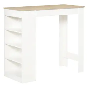 Buy Bar Table, Dining Table with 4-Tier Storage Shelf for Breakfast Bar, Kitchen, Dining Room, Living Room, Natural