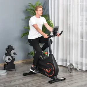 Buy HOMCOM Magnetic Exercise Bike Adjustable Magnetic Resistance Cardio Workout Cycling Bike Trainer, 6kg Flywheel, Adjustable Seat Height-Black