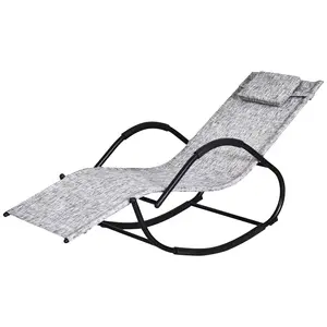 Buy Steel Frame Zero Gravity Rocking Lounge Chair w/ Pillow Grey