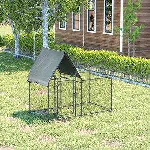 Buy PawHut Walk In Chicken Run, Large Galvanized Chicken Coop, Hen Poultry House Cage, Rabbit Hutch Metal Enclosure, 200 x 105 x 172cm