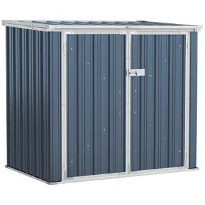 Buy 5ft x 3ft Garden 2-Bin Steel Storage Shed, Double Rubbish Storage Shed, Hide Dustbin w/ Locking Doors and Openable Lid