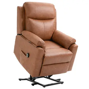Buy Faux Leather 70&deg; Electric Riser Recliner Chair - Brown
