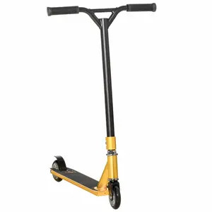Buy Stunt Scooter, 360&deg; Entry Level Tricks Scooter w/ Lightweight Aluminium Deck and ABEC 7 Bearing, For Age 14+ Beginners, Gold Tone