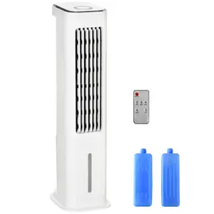 Buy Evaporative Air Cooler, 5L Water Tank Oscillating Ice Cooling Fan with 3 Modes, 3 Speeds, Remote Control, Timer, and Oscillation, White