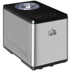 Buy HOMCOM Ice Cream Maker Machine, 1.5L Stainless Steel Gelato, Sorbet, Milkshake, Frozen Yoghurt Maker with Detachable Mixing Paddle LED Display