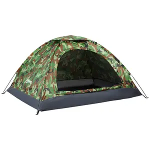 Buy 2 Person Camping Tent, Dome Tent with Zipped Doors, Storage Pocket, Portable Handy Bag, Multicoloured