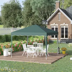 Buy Outsunny 3x3(m) Pop Up Gazebo Canopy, Foldable Tent with Carry Bag, Adjustable Height, Wave Edge, Garden Outdoor Party Tent, Green