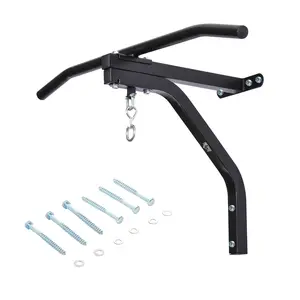 Buy Punching Bag Hanger Wall Mount Bracket Kick Boxing MMA Training Frame Home Fitness Workout Pull Up Bar, Black