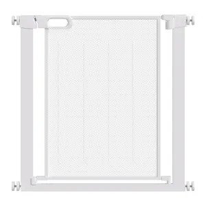 Buy Pet Safety Gate, for Doorways, Staircases, Hallways, with 75-82cm Adjustable Width - White