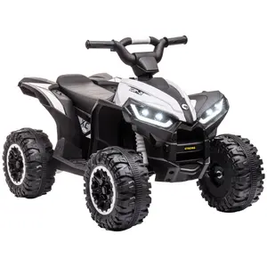 Buy 12V Ride-On Quad Bike w/ Music, Horn, for Ages 3-5 Years - White