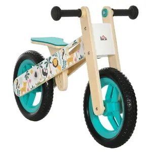 Buy Kids Balance Bike 12 Inch Wooden No Pedal Bicycle with Adjustable Seat EVA Wheels for 3-6 Years Boys Girls, White, Colour: White