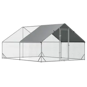 Buy Chicken Walk-in Run, Galvanised Chicken Coop, Hen Poultry House Cage, Rabbit Hutch Pet Playpen Garden w/ Water-Resist Cover, 3 x 4 x 2m