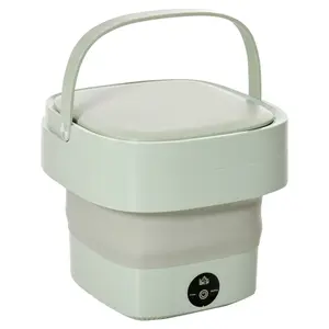 Buy Portable Washing Machine Foldable Mini Laundry Machine with Handle for Socks Underwear Green