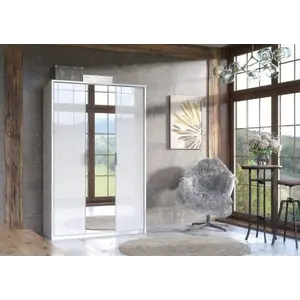 Buy Rado 3 Door White High Gloss Mirrored Wardrobe - 3153